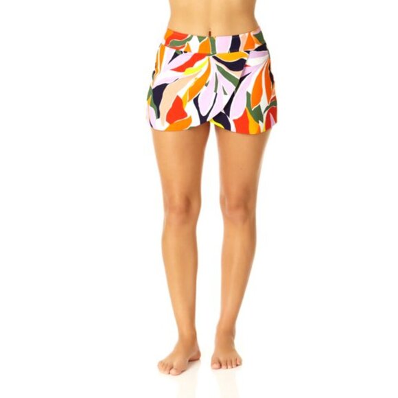 SOILED Anne Cole Women's Tulip Draped Swim Skirt Tropic Palm Size S $65 O277 - Picture 1 of 5